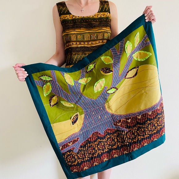 New ten thousand villages kitenge tree wall hanging tapestry - Picture 1 of 6